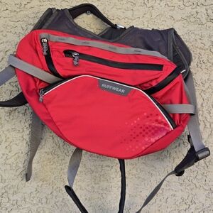 Ruffwear Red Palisades Back Daytrip Harness Pack.